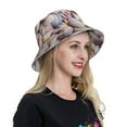 thumbnail image 4 of Yiaed Sea Shells Print Reflective Stripe Bucket Hat Unisex Funny Outdoor Fisherman Cap Beach Sun Hat, 4 of 5