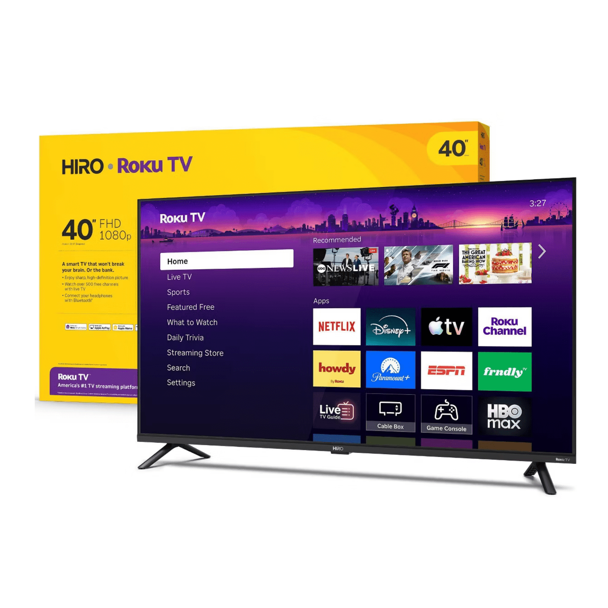 Hiro Roku TV 40" 1080p Full HD Smart TV Flat Screen LED Television