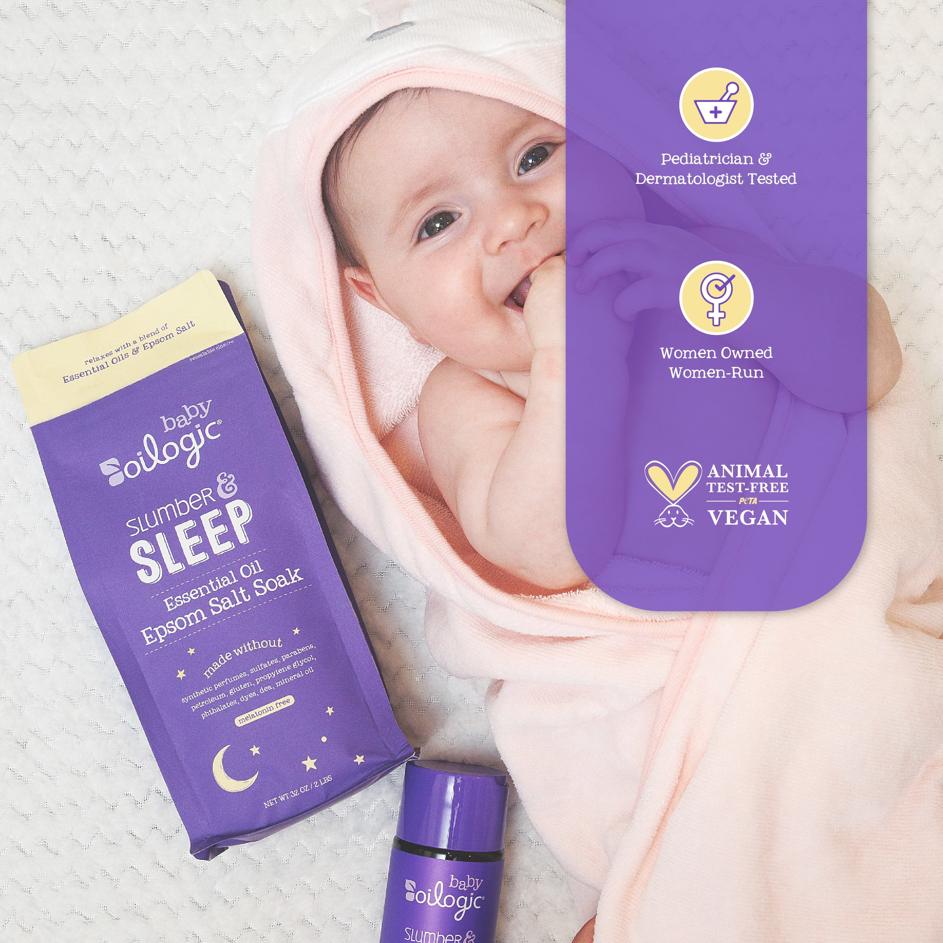 (4 pack) Oilogic Slumber & Sleep Essential Oil Epsom Salt for Baby, 2lb