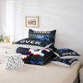 thumbnail image 5 of Manfei Blue Gamepad 7pcs Bedding Comforter Set,Game Console Queen Bedding Sets,Geometric Honeycomb Hexagon Queen Sheet Sets For Men Women,Breathable Home Decor Reversible, 5 of 7