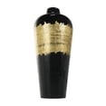 thumbnail image 6 of DecMode 16" Abstract Black Metal Vase with Gold Details, 6 of 9