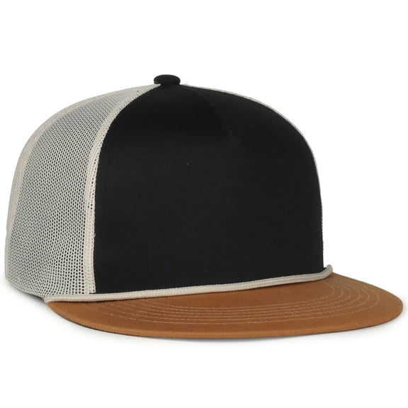 Outdoor Cap FFA-510HP FFA® 5-Panel Mesh Back Cap-Black-Stone-DUK