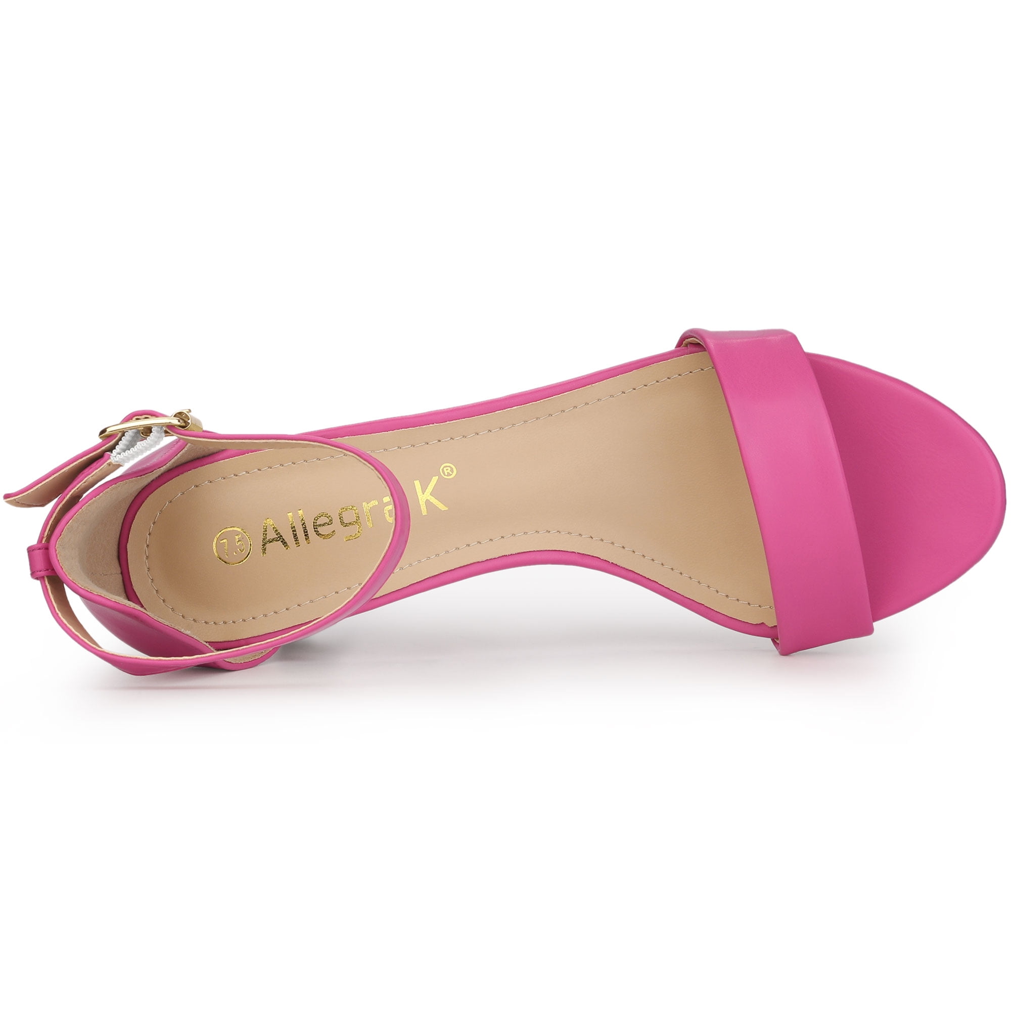 DARING DIVA Stylish Women's Ankle Strap Black Kitten Heel Sandals 8.5 Hot Pink