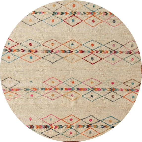 Ahgly Company Indoor Round Abstract Light Copper Gold Solid Area Rugs, 5' Round