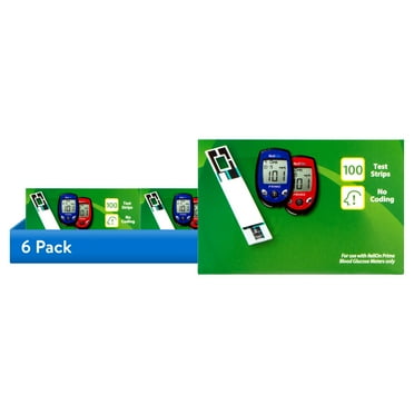 (6 pack) ReliOn Prime Blood Glucose Test Strips, 100 Ct