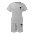 thumbnail image 3 of cllios Men's Summer Tracksuit Plus Size Short Sleeve Palm Tree Tshirts Short Sets Stylish Sport Jogger Suit 2 Piece Outfits, 3 of 3