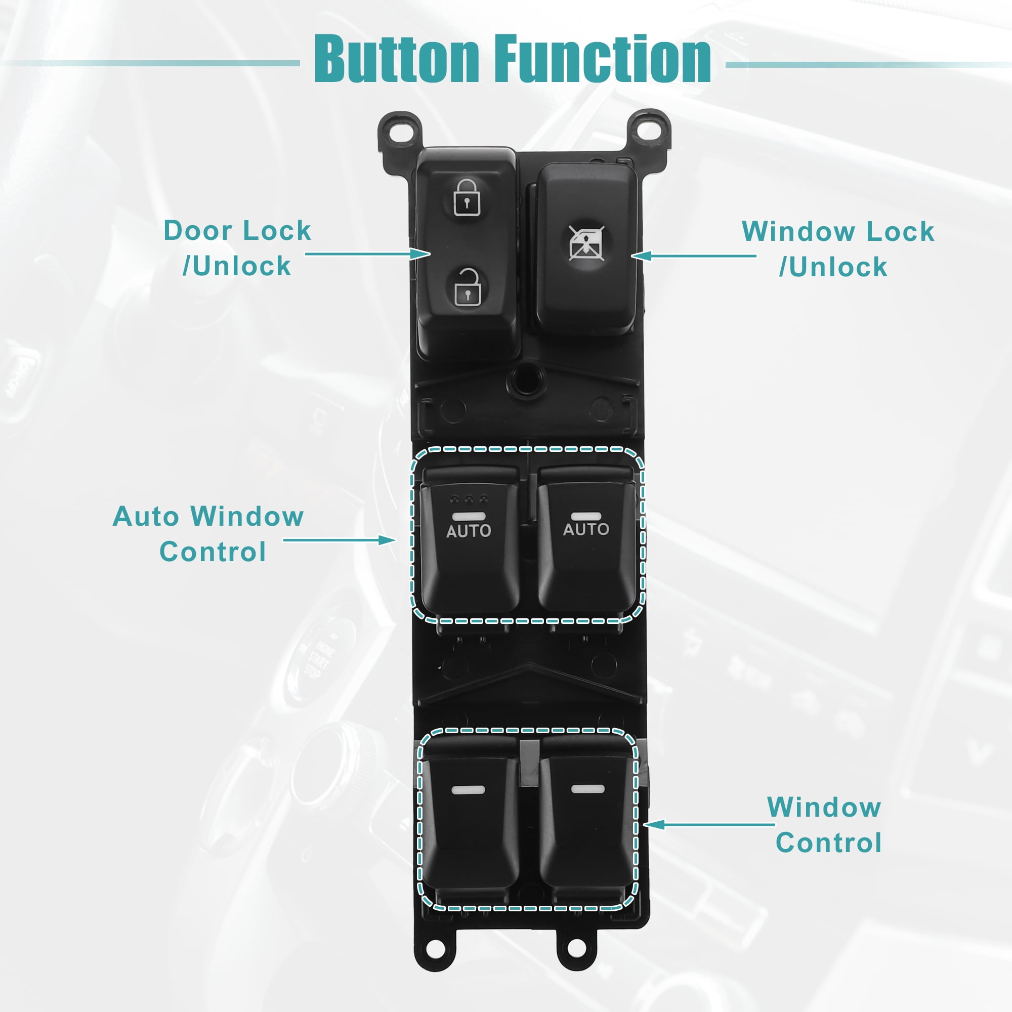 Unique Bargains Front Left Driver Side Master Power Window Switch for Kia Forte