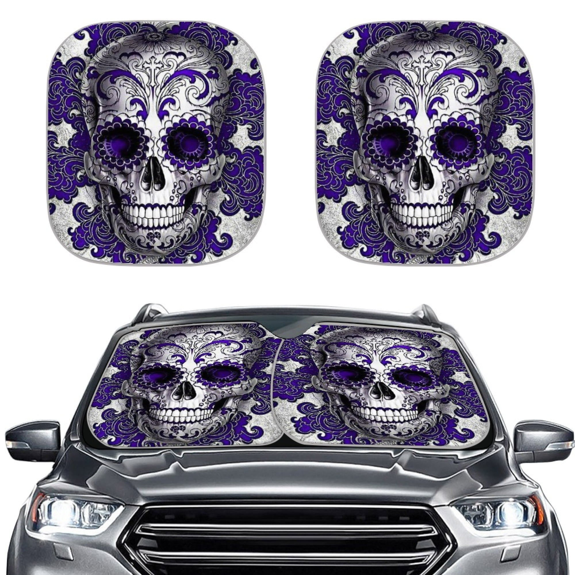Skull windshield sun shade deals