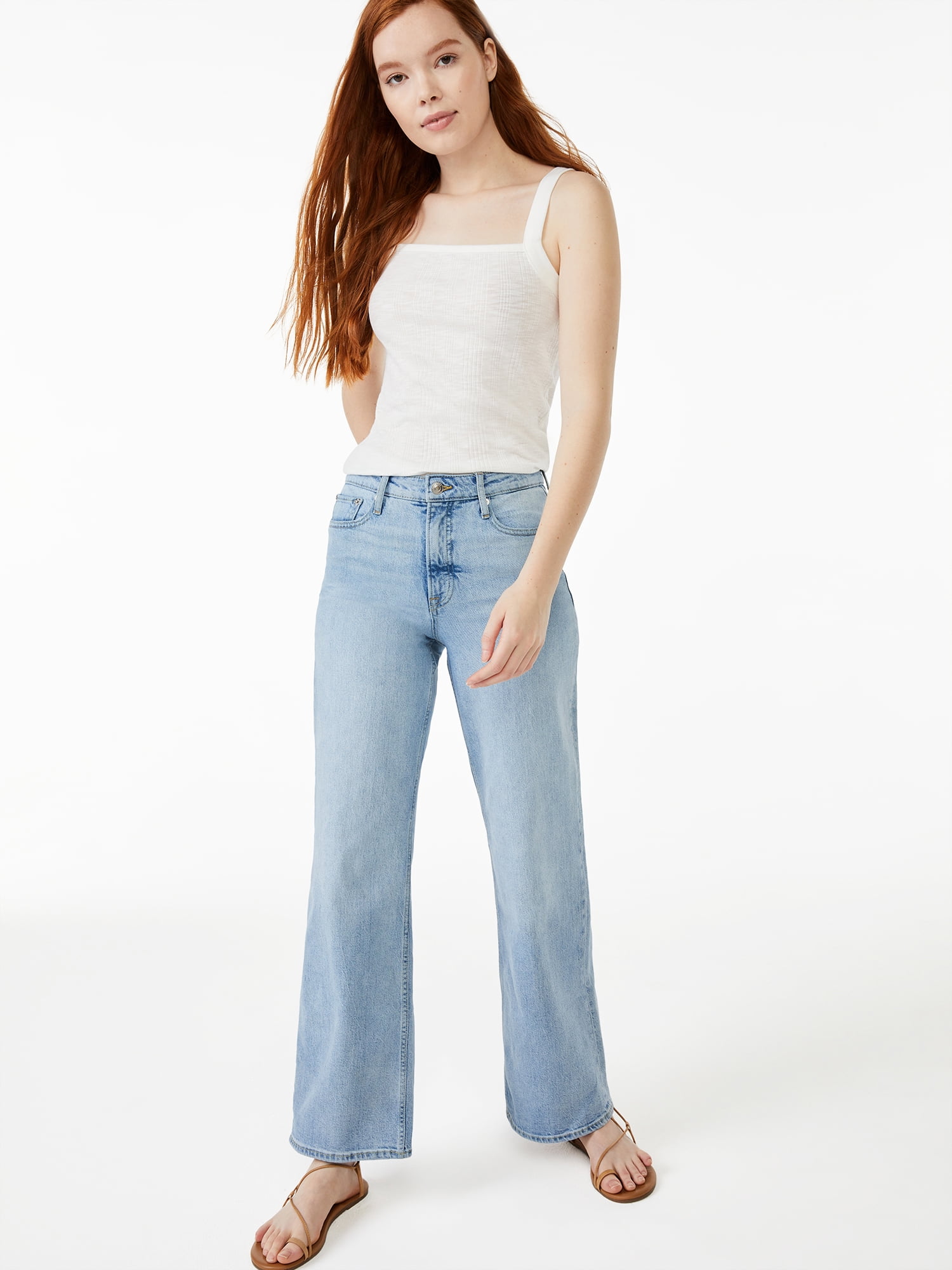 Free Assembly Women's High Rise 70's Wide Leg Straight Jean