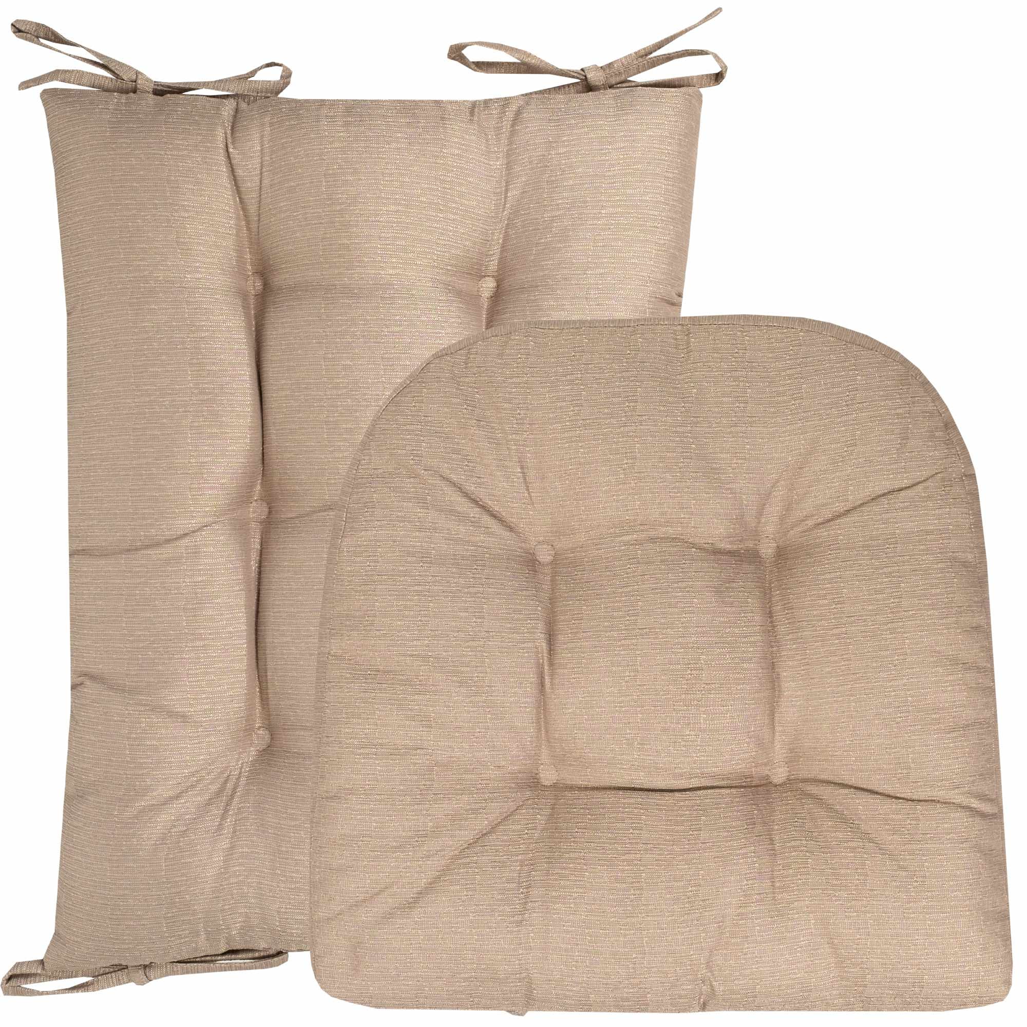 Sweet Home Collection  Memory Foam Tufted Chair Cushion Non Slip Rubber  Back, Taupe, 6 PK, 6PK - King Soopers