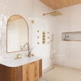 thumbnail image 2 of CASAINC 2 Handle Widespread Bathroom Faucet with Matching Pop Up Drain, Brushed Gold, 2 of 4