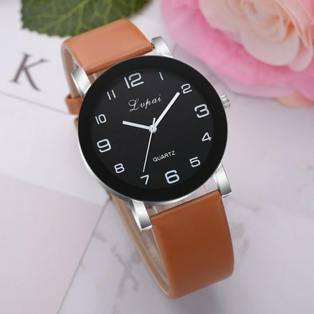 Gyedtr Watches On Sale Clearance Lvpai Women'S Casual Quartz Leather Band Watch Analog Wrist Watch