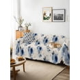 thumbnail image 3 of Navy Blue Spring Floral Couch Cover for 2 Cushion Sofa, Farmhouse Flowers Modern Art Washable Loveseat Sofa Covers Slipcover for Sectional Sofas L-Shaped, Couch Throw Cover 71"x118", 3 of 9