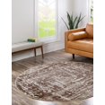 thumbnail image 3 of Unique Loom Hermitage Collection Area Rug - Armor (4' Round Chocolate Brown/Black), 3 of 11