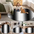 thumbnail image 5 of White Black Round Rugs for Living Room 5ft Gradient Modern Art Ombre Non Slip Circle Rug Washable Low-Profile Indoor Carpet for Bedroom, Dining Room, Bathroom, 5 of 9
