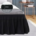 thumbnail image 4 of Unique Bargains 16" Drop Elastic Ruffles Brushed Bed Skirt Queen Black, 4 of 8