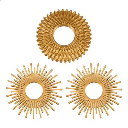Gold Mirrors for Wall Pack of 3 - Room Decor & Home Decorative