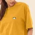thumbnail image 5 of Dalix Cappuccino Embroidered Cotton Relaxed Fit Flowy Short Sleeve Crewneck Tee Shirt Womens in Mustard M Medium, 5 of 5