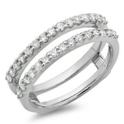 050 carat ctw 18k gold round diamond ladies anniversary wedding enhancer guard double ring - Wedding Ring Guard 050 carat ctw 18k gold round diamond ladies anniversary wedding enhancer guard double ring - Wedding Ring Guard