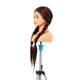 thumbnail image 1 of Cabezal para Prácticas de Peluquería: Mezcla Premium de 70% Cabello Humano, 15% Pelo Animal y 15% Fibra de Alta Temperatura, Color Castaño Oscuro, Longitud de 65cm, 1 of 6