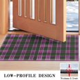 thumbnail image 3 of Purple and Green Checkered Pattern Washable Non Slip Indoor Door Mat, Decorative Entry Rug for Entrance, Bedroom, Kitchen, Bathroom, 17"x30", 3 of 6