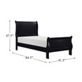 thumbnail image 3 of Pemberly Row Traditional Engineered Wood Twin Sleigh Bed in Black, 3 of 3