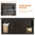 thumbnail image 5 of Lacoo TV Wood Stand Sliding Barn Door Storage Farmhouse TV Cabinet and Adjustable Storage Shelves, Dark Brown, 5 of 7