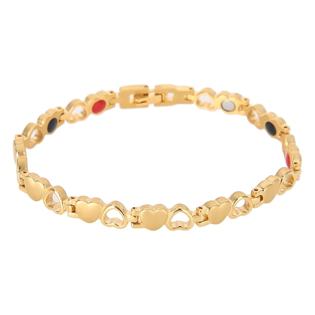 Brazalete magnético de acero de titanio, pulsera de regalo de estilo romántico con iones negativos de germanio, pulsera para hombres y mujeres