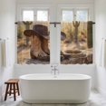thumbnail image 4 of Cowboy Western Kitchen Curtain for Berdoom Living Room Cafe 45 Inch Length, Cowboy Hats Boots Desert Cacti Vintage Tiers Curtains Light Filtering Drapes Rod Pocket Window Treatment 2 Panels 52"Wx45"L, 4 of 8