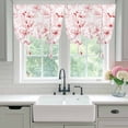 thumbnail image 4 of Pink Flower Tie Up Curtains 45 Inches Long, Kitchen Window Curtains Over Sink, Watercolor Floral Botanical Line Drawing Print Small Window Curtains Shade Balloon Curtains Valances for Bedroom 34"x45", 4 of 8