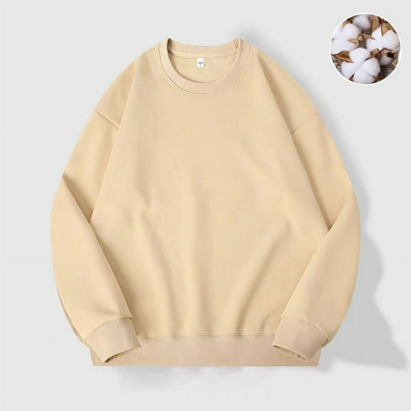 Womens Oversized Tshirt Women's Fashion Casual Round Neck Loose Long Sleeve Solid Color Sweatshirt