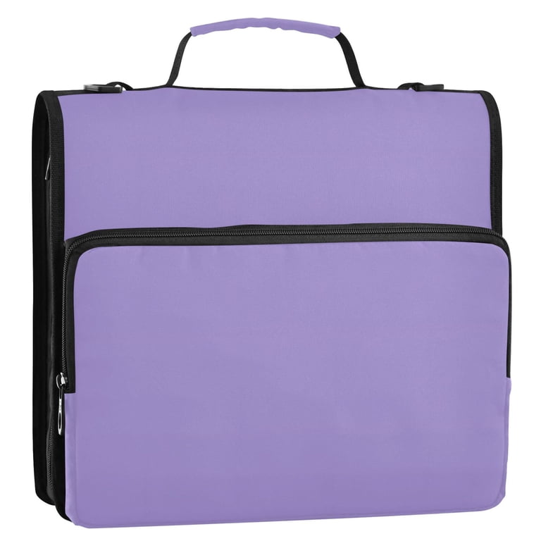 ALAZA Zipper Binder Lavender Purple 3 Ring Trapper Keeper File
