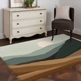 thumbnail image 4 of Rectangle Area Rug 4x6ft, Natural Scenery Abstract Sunset Non-Shedding Washable Area Rug, Mountain Brown Green Stripe Non Slip Low-Profile Rugs for Living Room, Bedroom Dining Room, 4 of 9