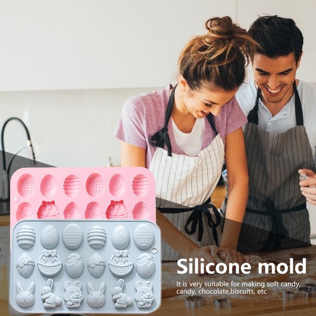 Fondant moldes huevo de Pascua y conejito - 18 cavidades DIY Fondant Cake Making Mold Hugtrwg Para estrenar