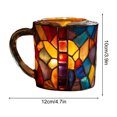 thumbnail image 2 of Taza de café con vitral, mosaico, cerámica, 350 ml, colorida, 2 of 2