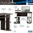 thumbnail image 3 of Techni Mobili Complete Computer Workstation Desk with Storage, Chocolate RTA-8104-CH36, 3 of 6