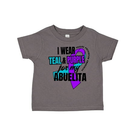 

Inktastic Suicide Prevention I Wear Teal and Purple for My Abuelita Gift Toddler Boy or Toddler Girl T-Shirt