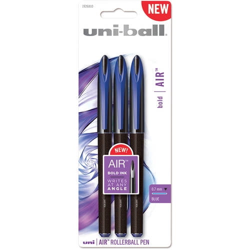UBA-188E-M Pack of 4 Blue and Green Barrel Uni-Ball Air 0.5mm Rollerball Black Ink