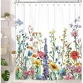 thumbnail image 6 of Bible Verse Inspirational Quote Yellow Floral Daisy Trust in The Lord Waterproof Fabric Shower Curtain, Rustic Farmhouse Butterfly Bathroom Shower Curtain with 12PCS Hooks, 70X70IN, 6 of 16