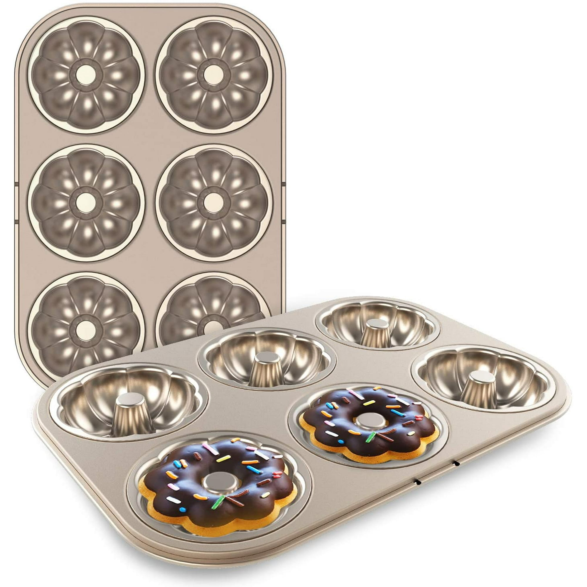 Dookuu Donut Pan Nonstick Beasea 2 Pack Donut Baking Pan Floral Shape Donut Mold Carbon Steel Doughnut Bakeware Donut Cake Pan Baking Tray For Oven B