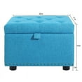 thumbnail image 4 of Spirit up Art 25" Wide Fabric Tufted Storage Ottoman in Blue, 4 of 9