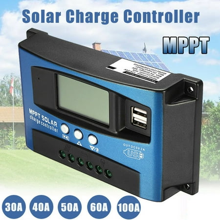 40-100A MPPT Solar Panel Regulator Charge Controller 12V/24V Auto Focus Tracking (60