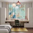 thumbnail image 4 of Teal Beach Coastal Kitchen Curtains Window Panels, Summer Nautical Coral Shell Botanical Insulated Window Treatment Curtain, Grommet Curtains for Bedroom/Living Room/Bathroom, 2 Piece 52"Wx84"L, 4 of 8