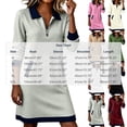 thumbnail image 4 of hoksml Women's Color Block Sweatshirt Dress with Pockets - Half Zip Long Sleeve Loose Mini Tunic Shift Dress for Casual Wear, 4 of 8