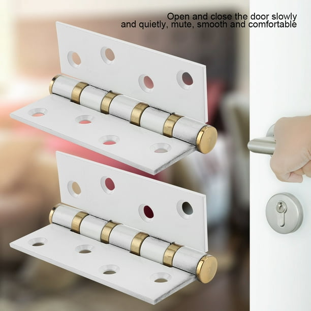 Mgaxyff 4in 3mm Stainless Steel Door Hinge Loose Leaf Muffler Buffer Hinges Mute Bearing For Wood Doors Loose Pin Door Hinge Walmart Com Walmart Com