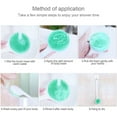 thumbnail image 5 of 14.6x3.2In Shower Brush,Green Durable Silicone Body Scrubber Exfoliator for Bathroom,Silicone Exfoliating Shower Brush for Home,School, 5 of 6