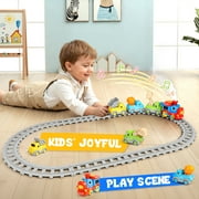 Flooyes Dinosaur Electric Train Track Set, Car Toys With Lights and Music Sound, Birthday Gift Toys For Kids Boys Girls 3 4 5 6 7 8