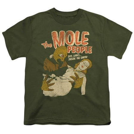 Trevco Sportswear UNI1270-YT-1 Universal Monsters & The Mole People-Short Sleeve Youth 18-1 T-Shirt, Military Green -
