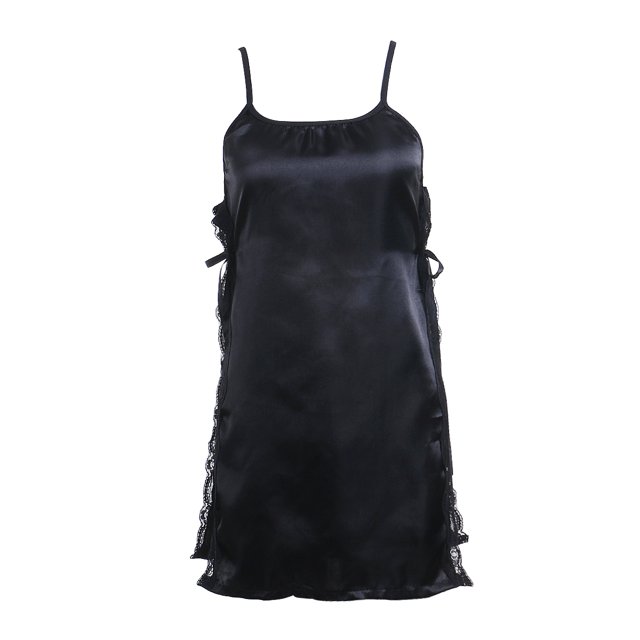 VISgogo, lencería Sexy para mujer, sin mangas, Color puro, vestido de encaje con tirantes, ropa de dormir dividida, picardías, camisón VISgogo moda