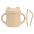 thumbnail image 1 of 1 taza de silicona con forma de panda para bebé, resistente a caídas, con asas y tapa con boquilla., 1 of 14